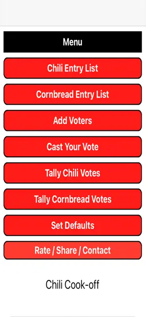 Chili Cook-Off Score Board Screenshot 3