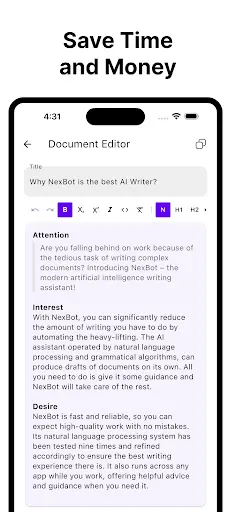 AI Writer Copilot: NexBot Chat Screenshot 3